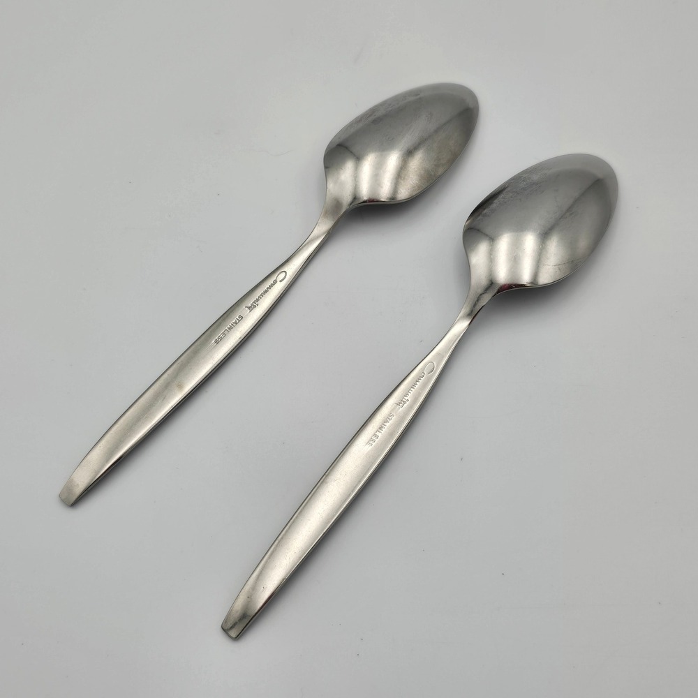 Oneida Community Flatware Frostfire Stainless Steel 6" Teaspoon Set of 2 - Picture 2 of 4